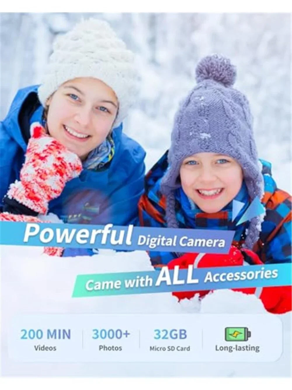 Digital Camera FHD 1080P Point and Shoot Camera with 16X Zoom Anti Shake 32GB
